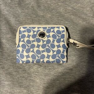 Vintage Coach Wristlet Blue and White